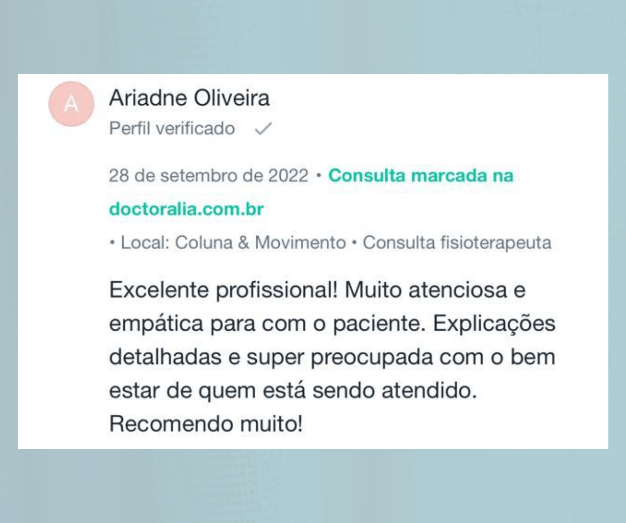 Avaliação Positiva Dra. Elaine Camargos 14