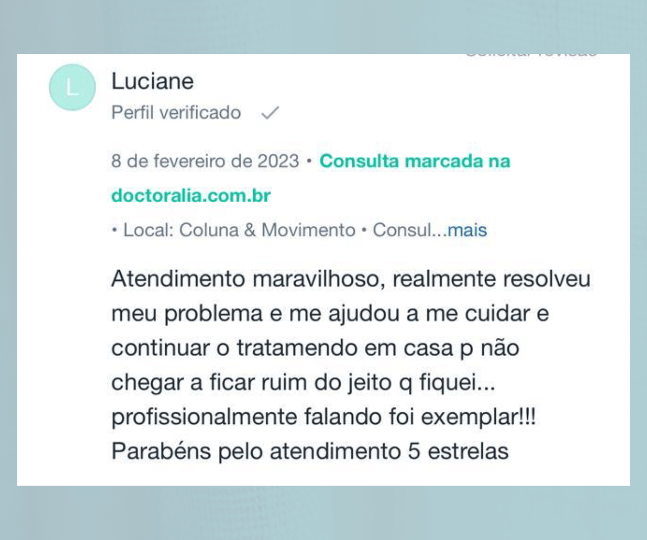 Avaliação Positiva Dra. Elaine Camargos 3